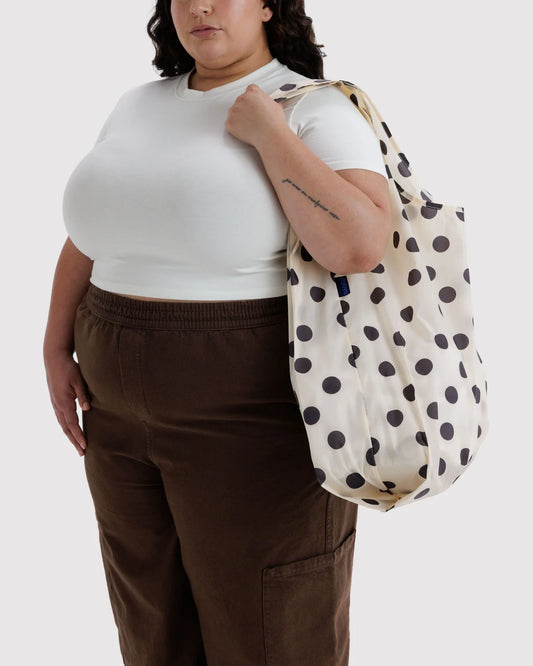 Big BAGGU | Cream and Black Polka Dot