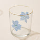 Blue Flower Glass Tumbler