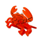 Red crab hair clip on a white background