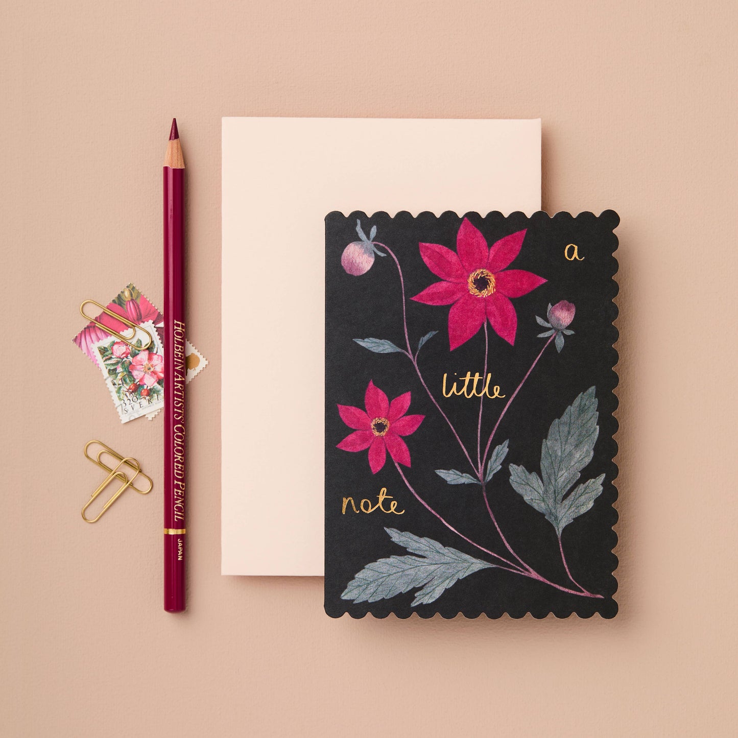 A Little Note Dahlia Card