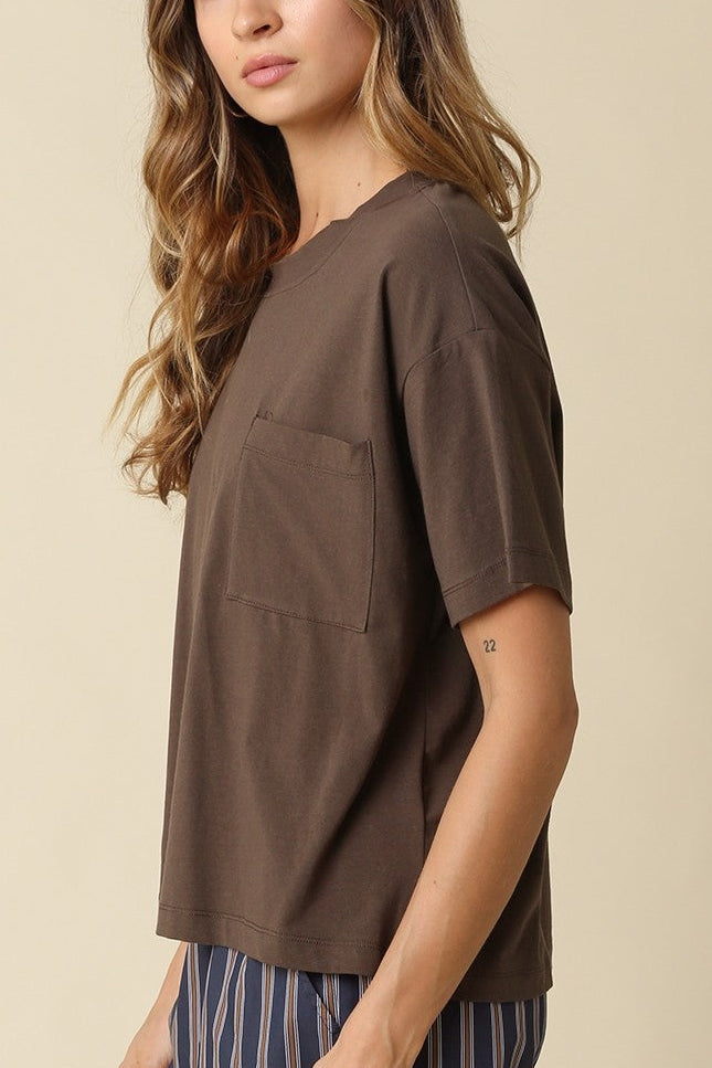 Breezy Relaxed Tee | Washed Brown