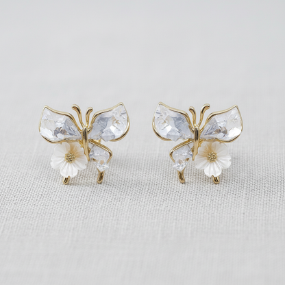Butterfly Crystal Earrings | Baby Blue