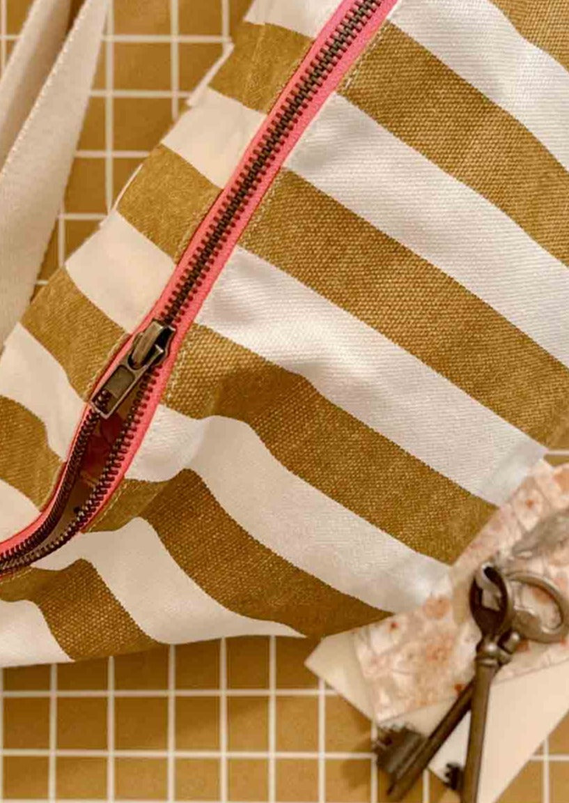 The Woven Crossbody | Caramel Stripes