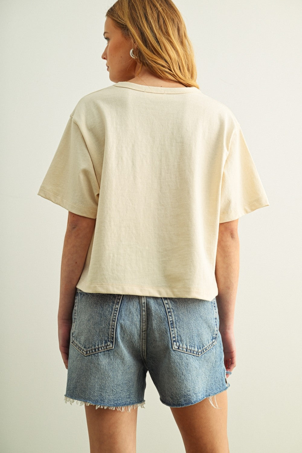 Weekend Boxy Crop Tee | Oatmeal
