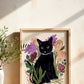 Black Cat Giclée Art Print | 8" x 10"