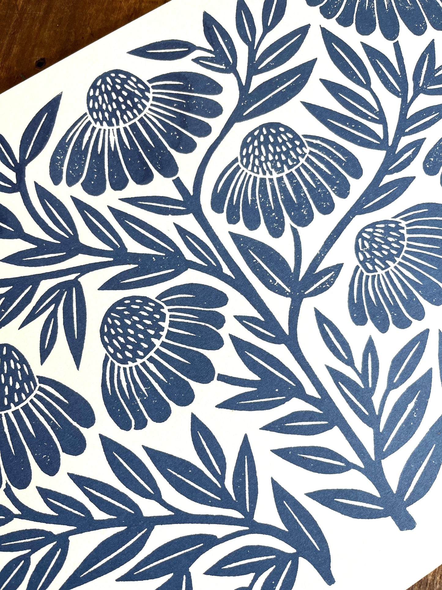 Garden Series Print | Navy Echinacea