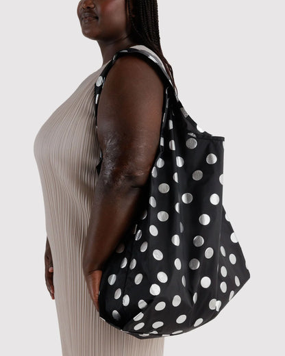 Big BAGGU | Silver Metallic Polka Dot