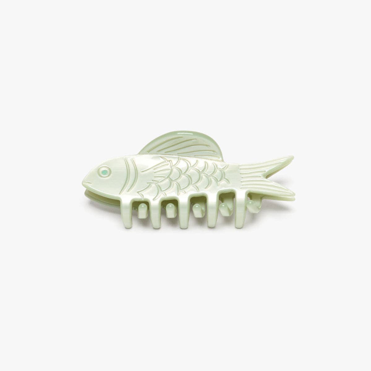 Mini Jade Green Fish Hair Claw