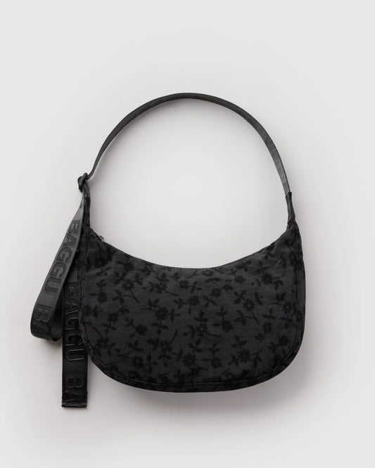 Medium Crescent Bag | Charcoal Ditsy Floral