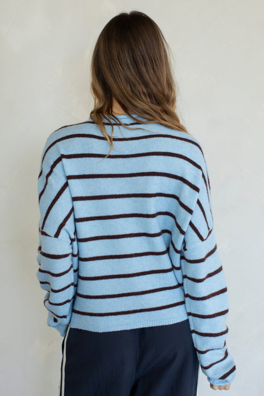 Cabana Stripe Piper Cardigan | Blue