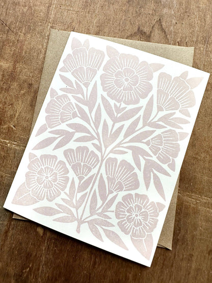 Light Florals Blank Greeting Card