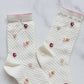 Little Flower Crew Socks | Ivory