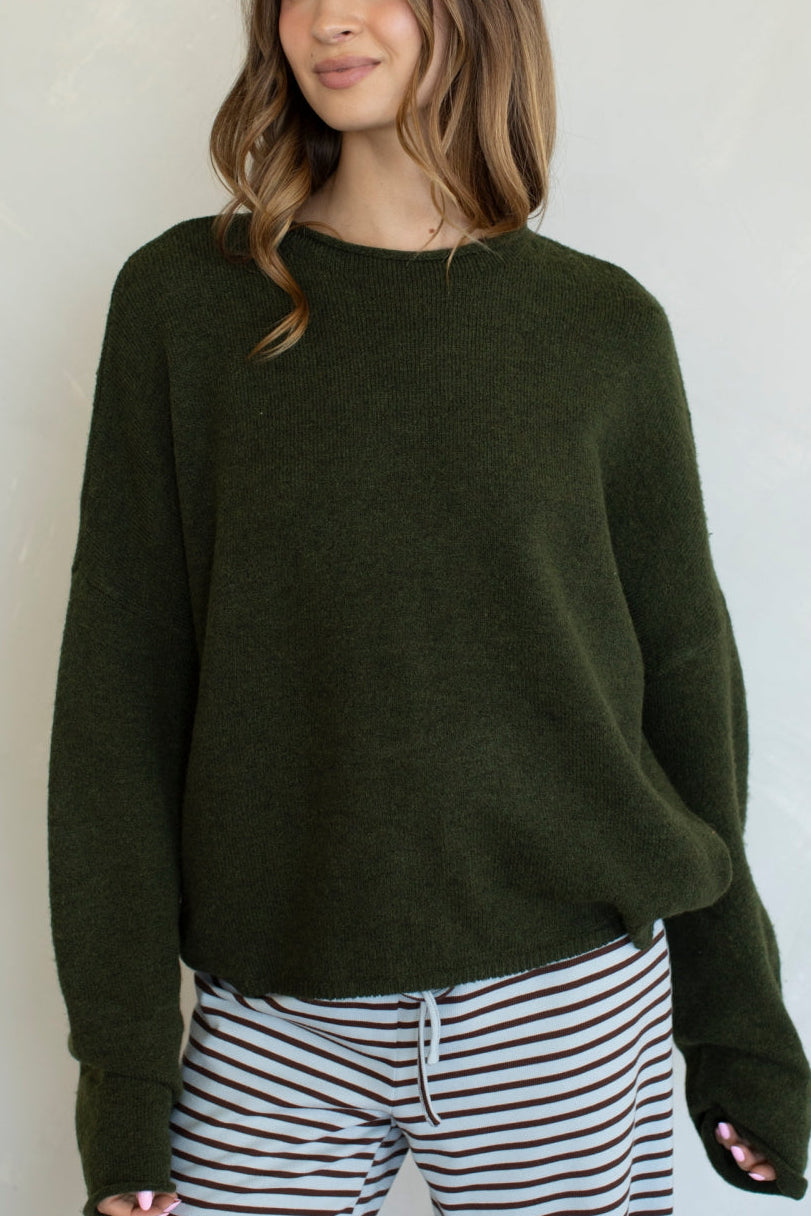 Piper Pullover Sweater | Olive