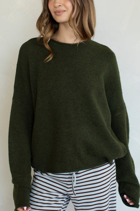 Piper Pullover Sweater | Olive