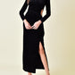 Dotted in Gold Velvet Maxi Dress