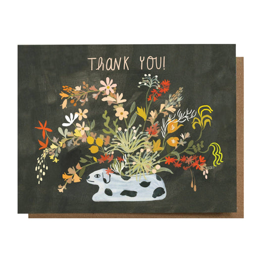 Dalmation Floral Thank You Card