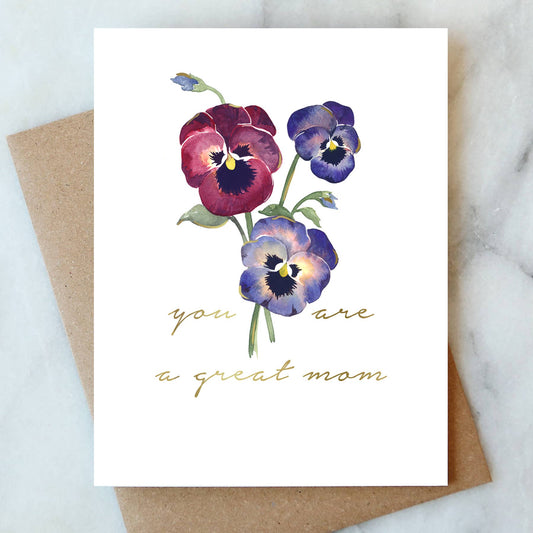 Pansy Great Mom Card