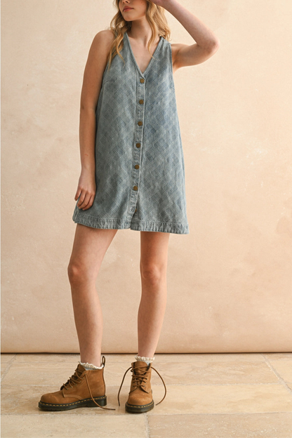 Jacquard Denim Mini Dress