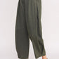 Olive Wash Barrel Leg Trousers