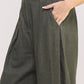 Olive Wash Barrel Leg Trousers