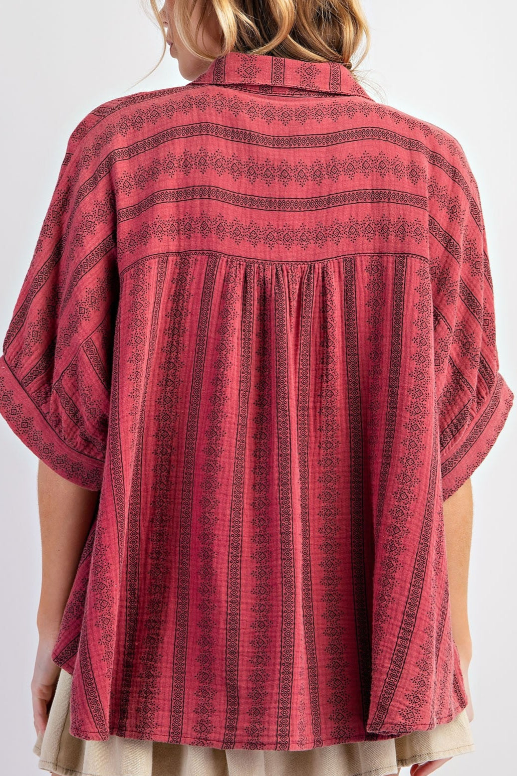 Raspberry Lemonade Cotton Gauze Shirt