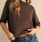 Short Sleeve Sweater Top | Brown
