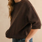 Short Sleeve Sweater Top | Brown