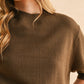 Short Sleeve Sweater Top | Olive Brown