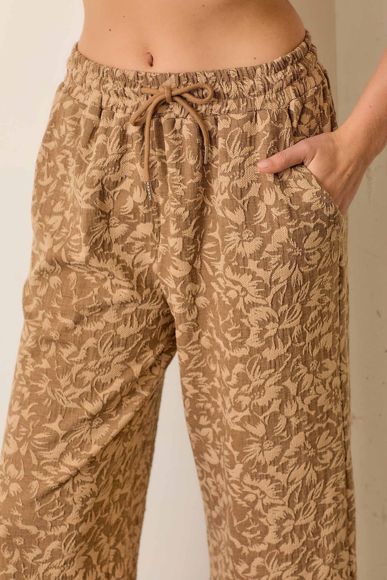 Floral Tapestry Pants | Camel