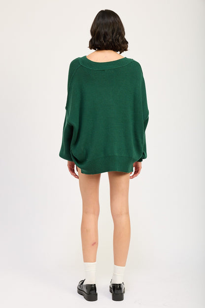 Bottle Green Oversized Sweater