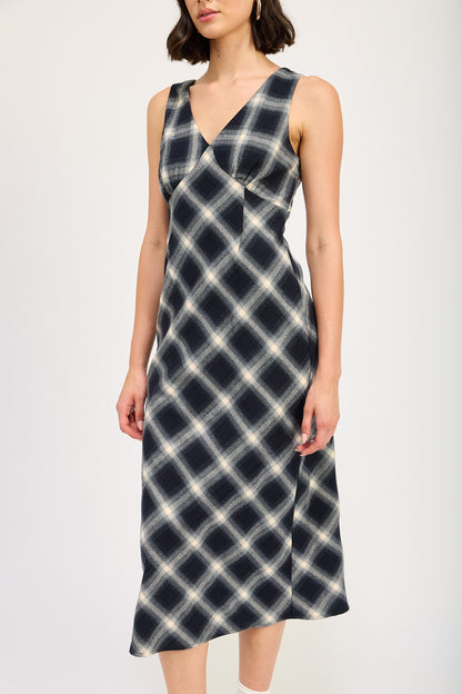 Gilmore Plaid Midi Dress | Navy