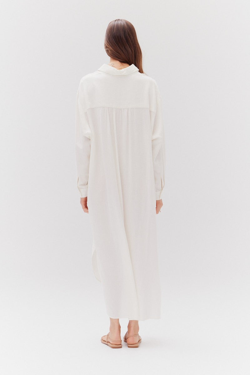 Pearly White Shirt Dress