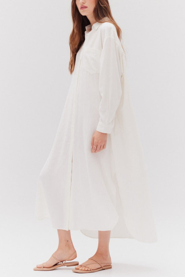 Pearly White Shirt Dress