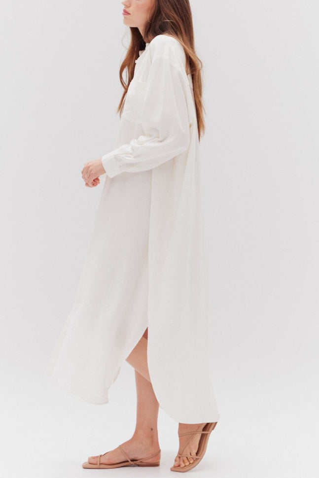 Pearly White Shirt Dress