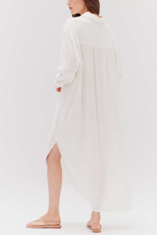 Pearly White Shirt Dress