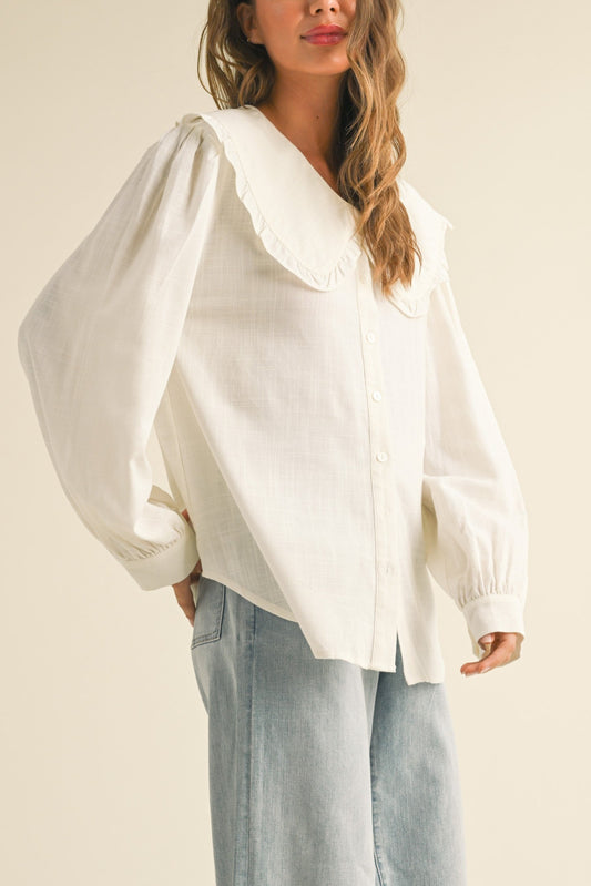 Oversized Linen Blend Blouse