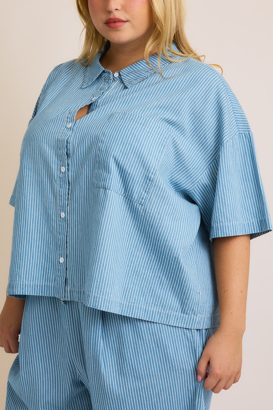 Fine Line Button Up Shirt | Extended