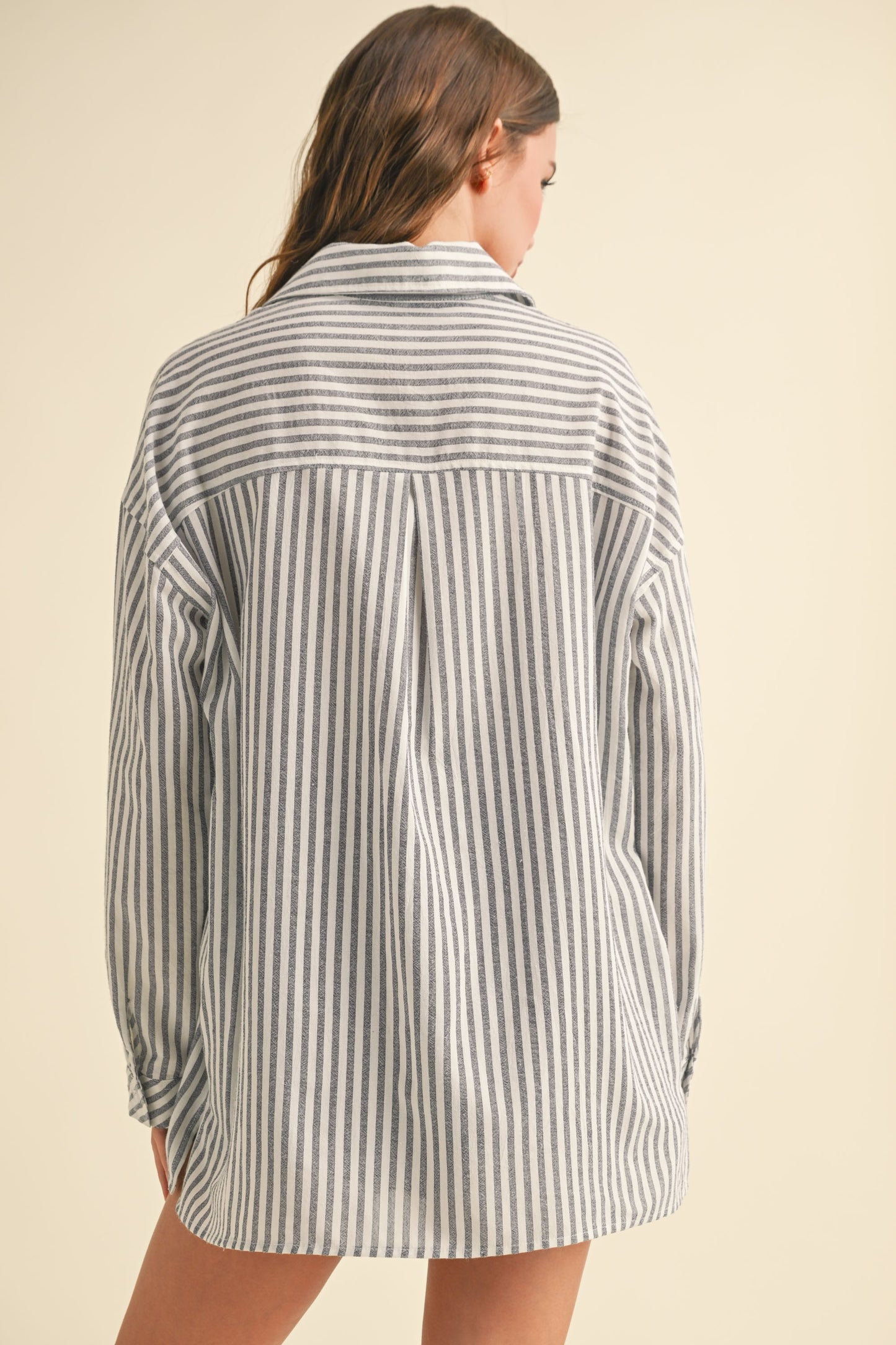 Mixed Up Button Up Shirt | Navy
