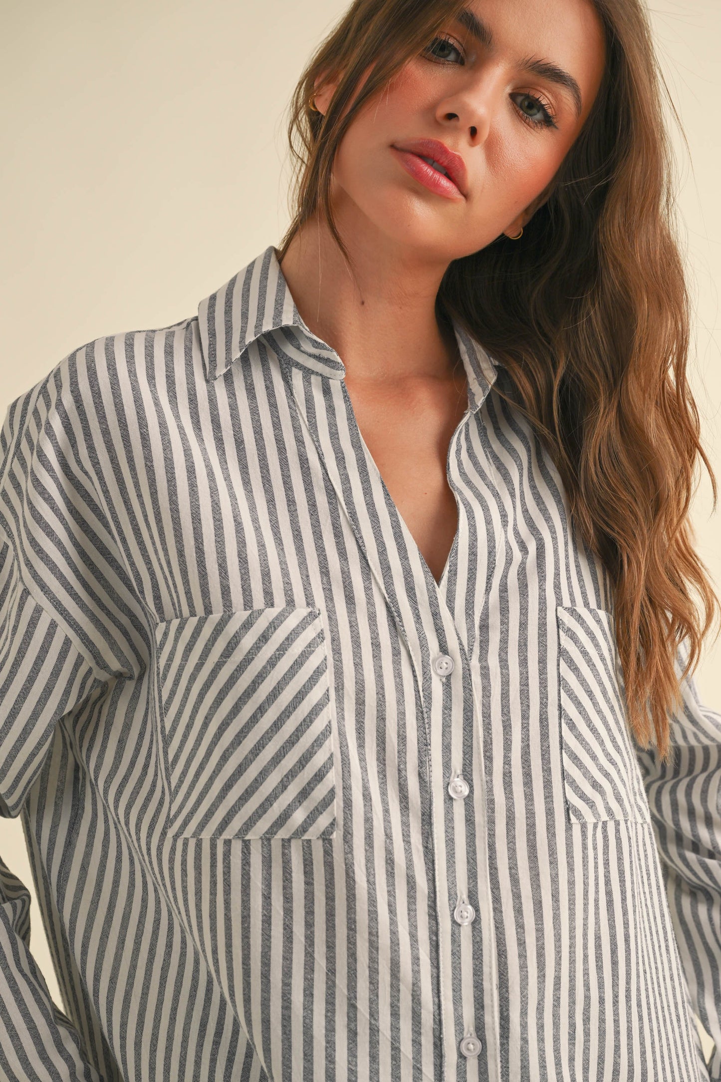 Mixed Up Button Up Shirt | Navy