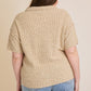 Textured Short Sleeve Cardigan | Extended