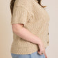 Textured Short Sleeve Cardigan | Extended