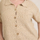 Textured Short Sleeve Cardigan | Extended