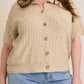 Textured Short Sleeve Cardigan | Extended