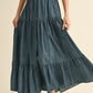 Tiered Denim Maxi Skirt
