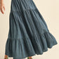 Tiered Denim Maxi Skirt