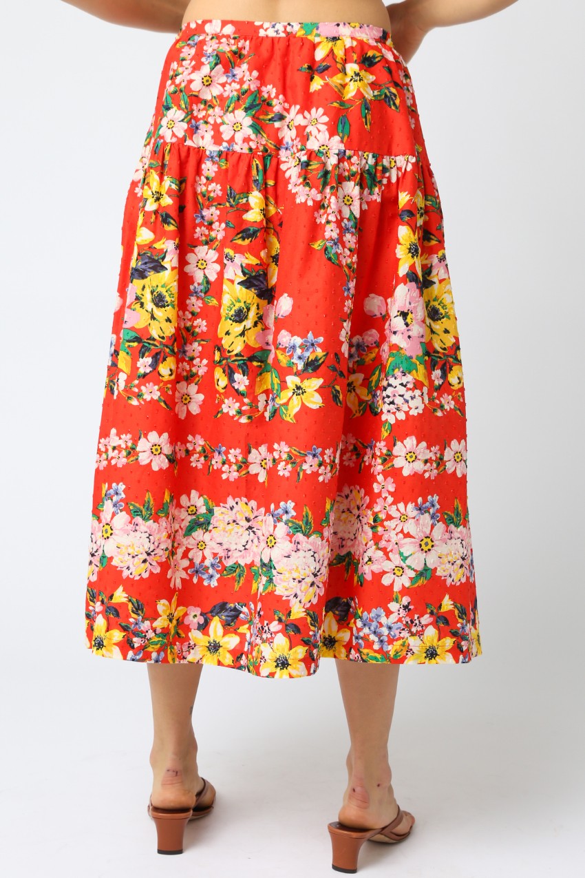 Floral Visions Midi Skirt