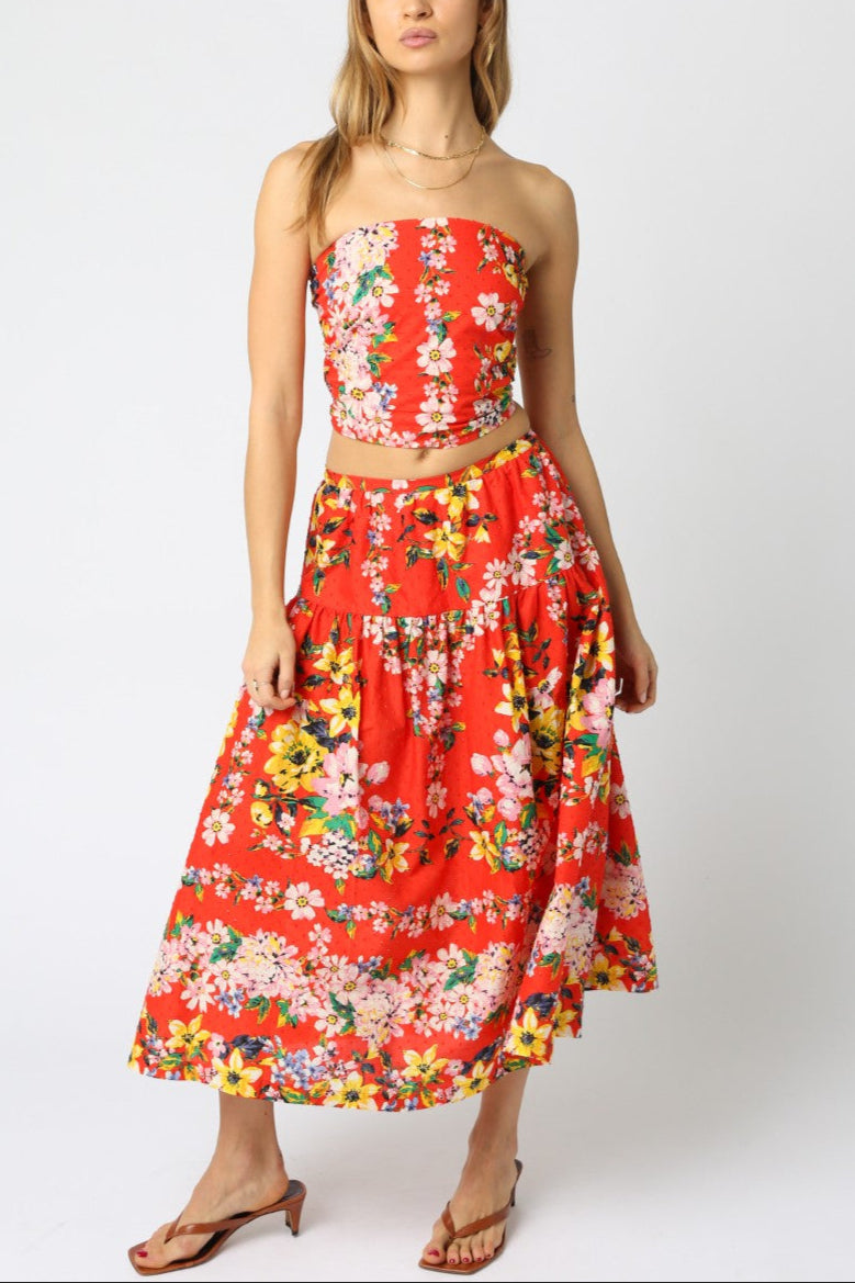 Floral Visions Midi Skirt