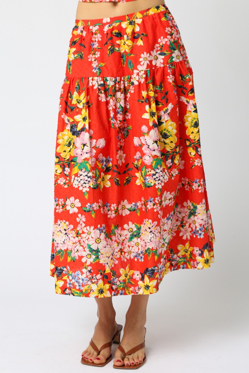 Floral Visions Midi Skirt