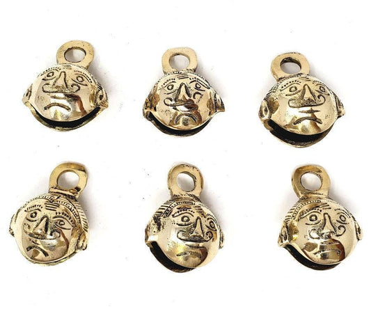 Face Carved Brass Bell | 1.75"