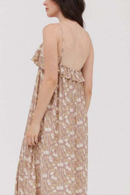 Ruffle It Up Midi Dress | Lavender Fog